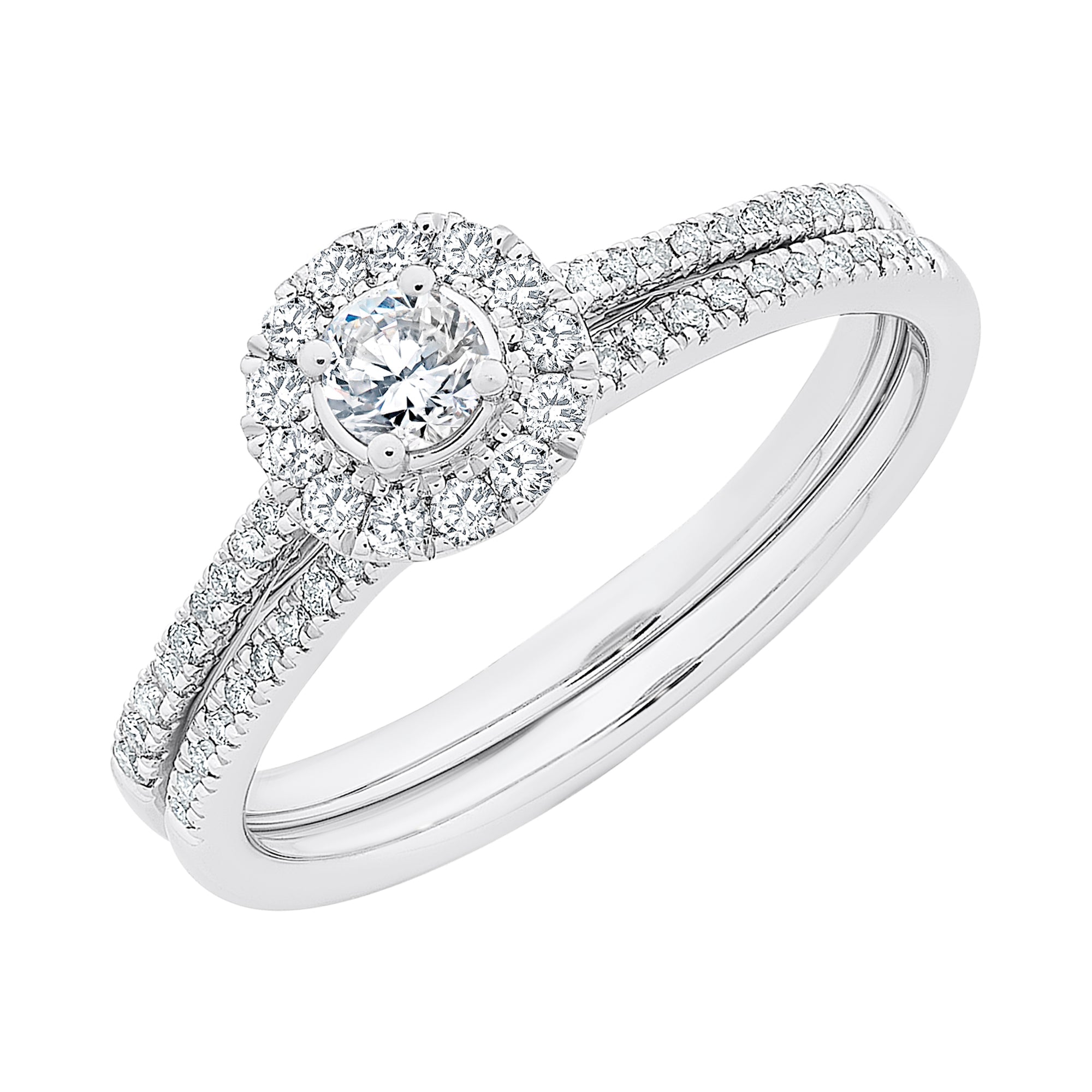 9ct White Gold 0.50ct TDW Diamond Bridal Set