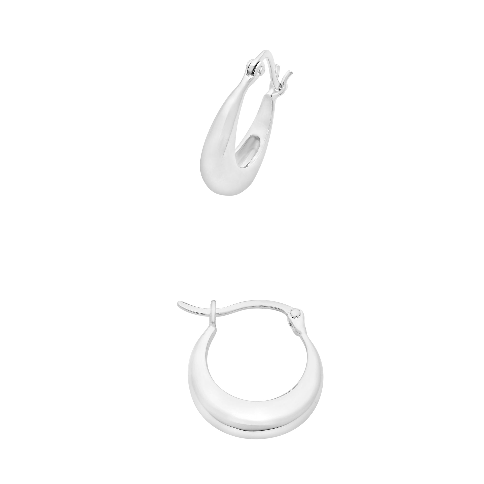 Sterling Silver Graduated Hoop Earrings