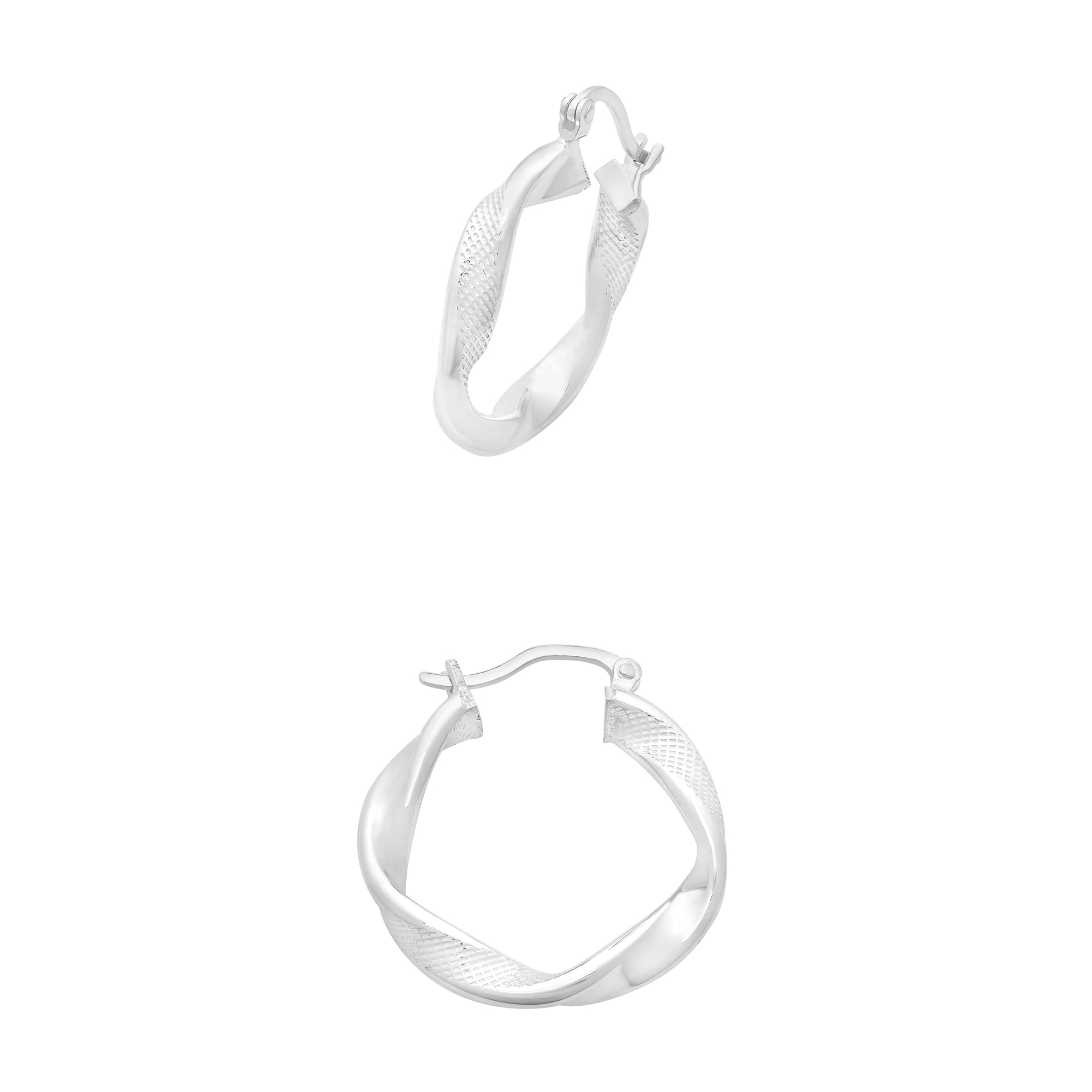 Sterling Silver Twist Hoop Earrings