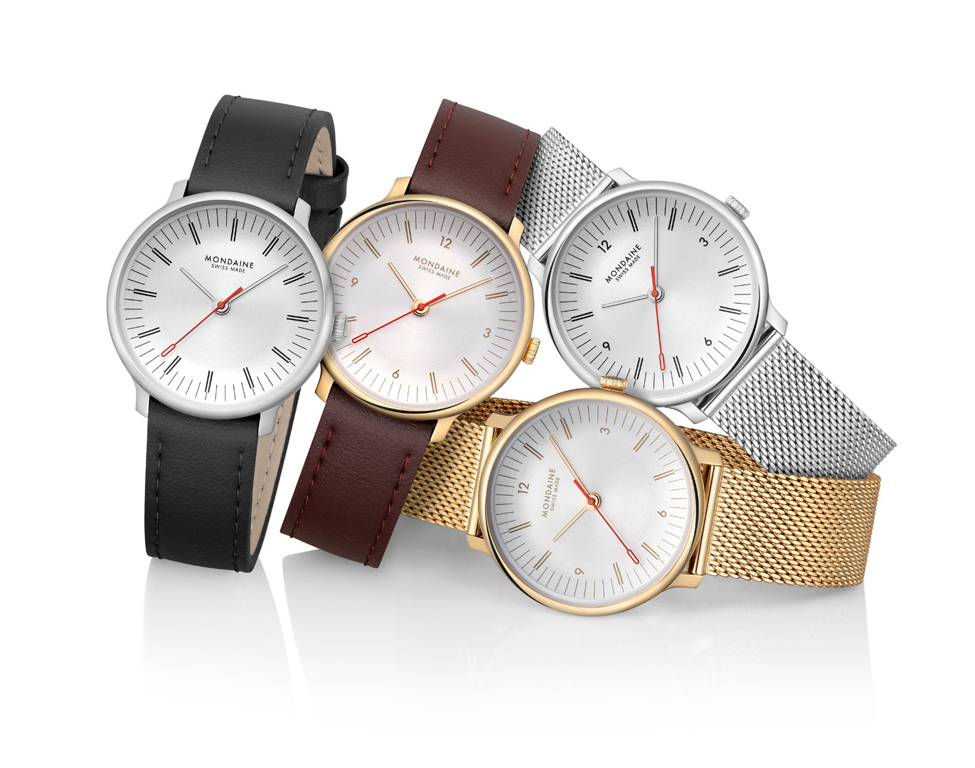 Mondaine Doppio Brown Leather 33mm Watch - MLE.33110.LGV