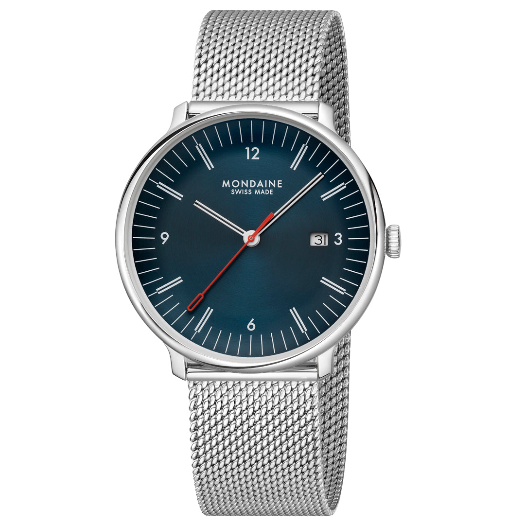 Mondaine Doppio 41mm Vegan Leather Watch Set - MLE.41240.LQV.SET