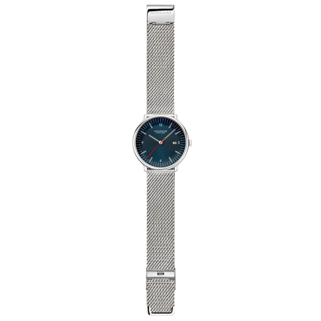Mondaine Doppio 41mm Vegan Leather Watch Set - MLE.41240.LQV.SET
