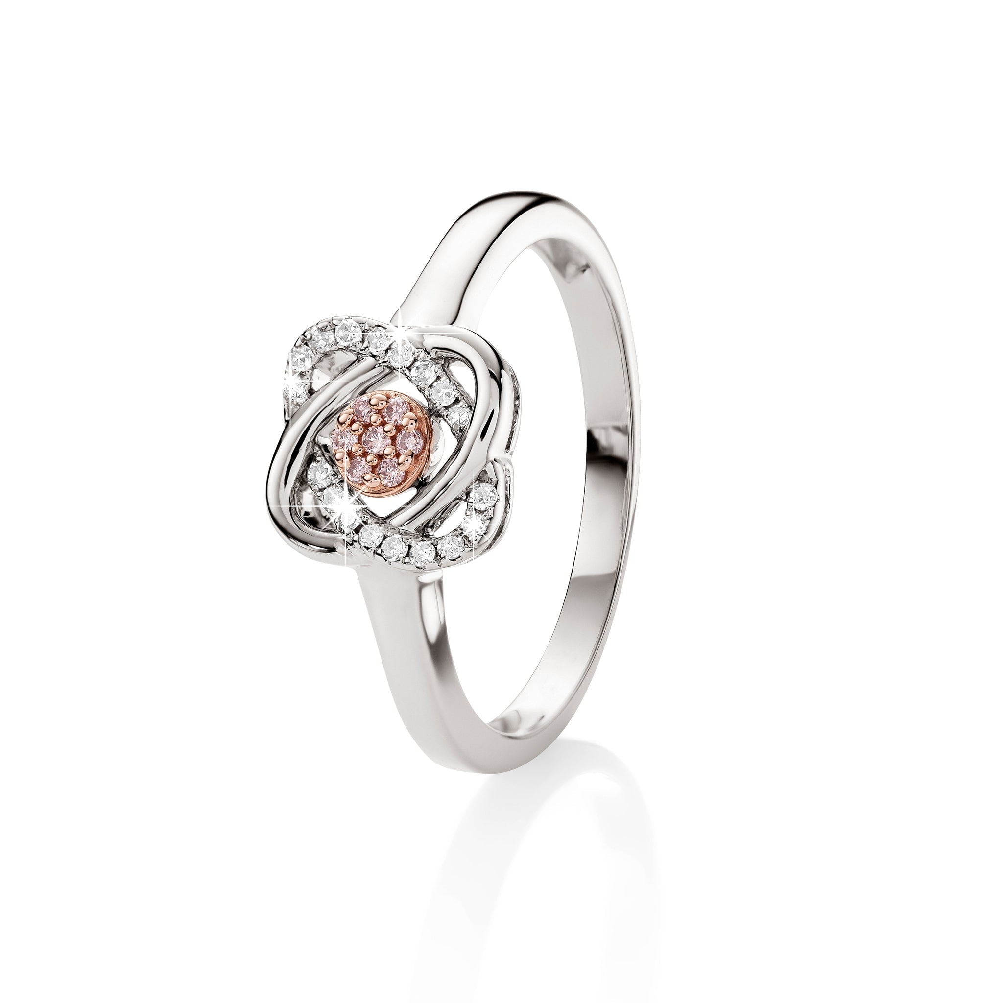 9ct white gold 0.10ct Australian pink diamond ring