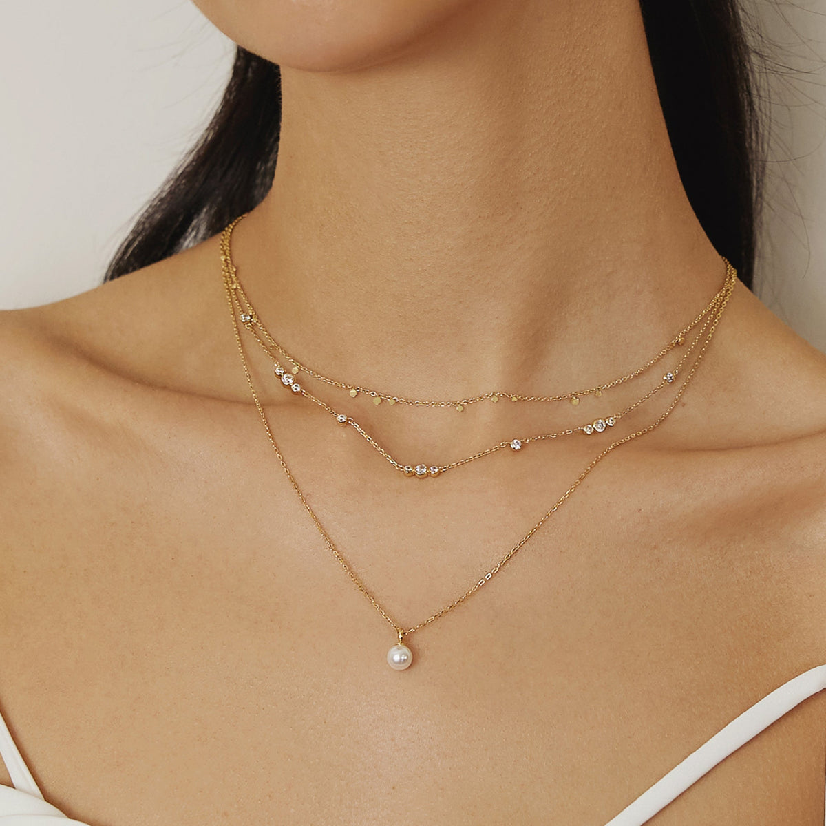 Ania Haie Gold Sparkling Bezel Cubic Zirconia Station Necklace