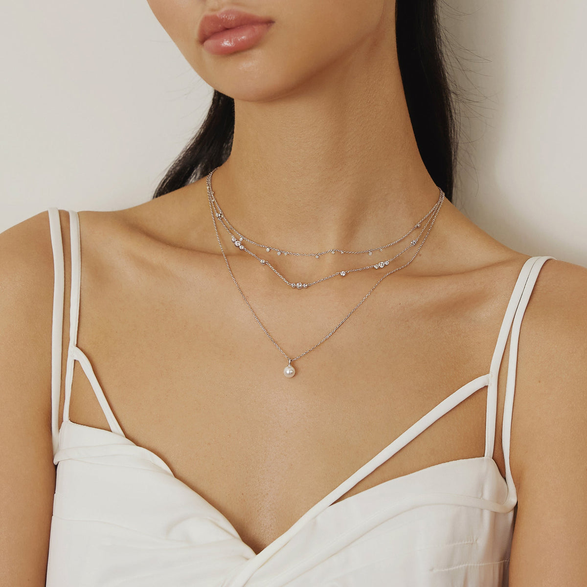Ania Haie Silver Pearl Drop Pendant Necklace