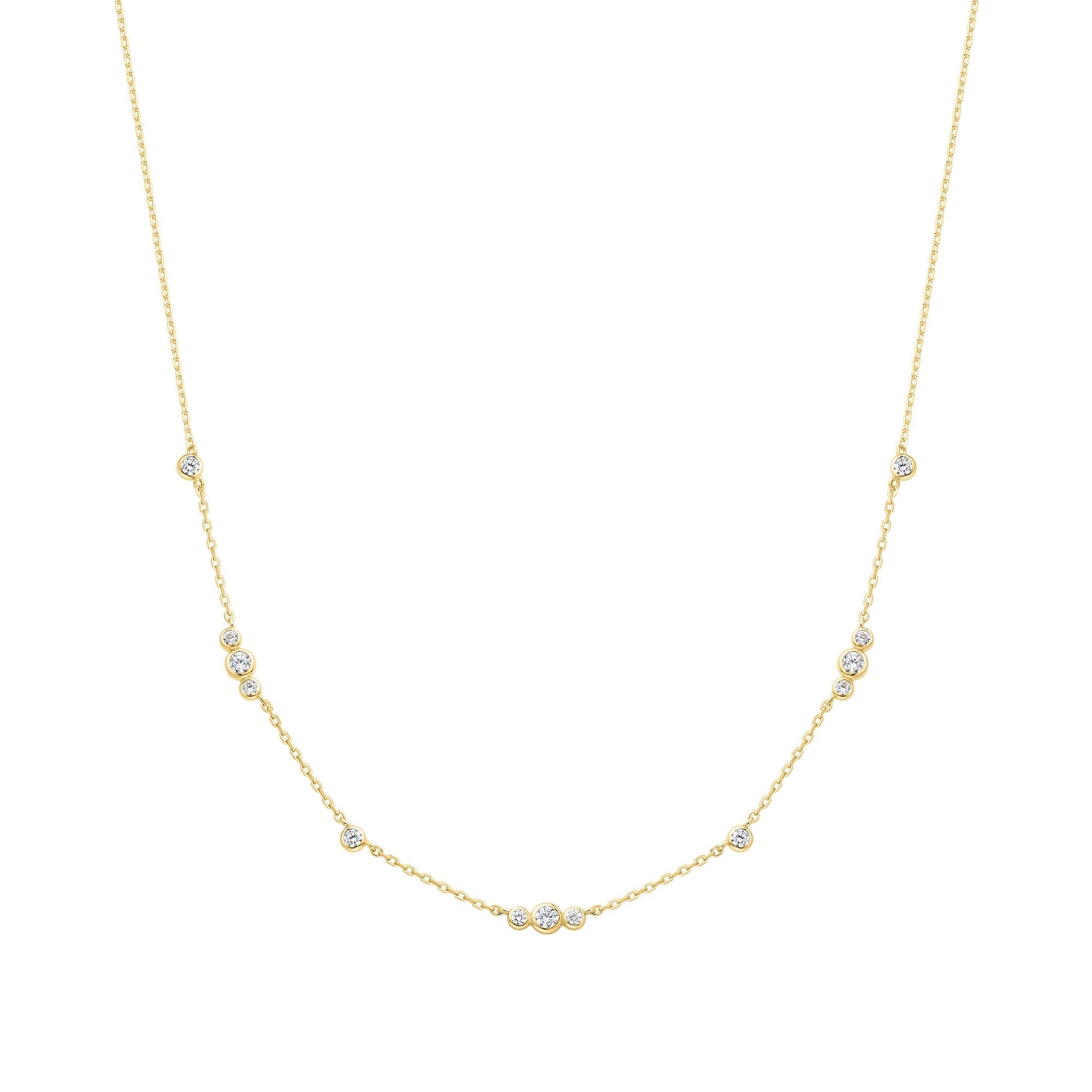 Ania Haie Gold Sparkling Bezel Cubic Zirconia Station Necklace