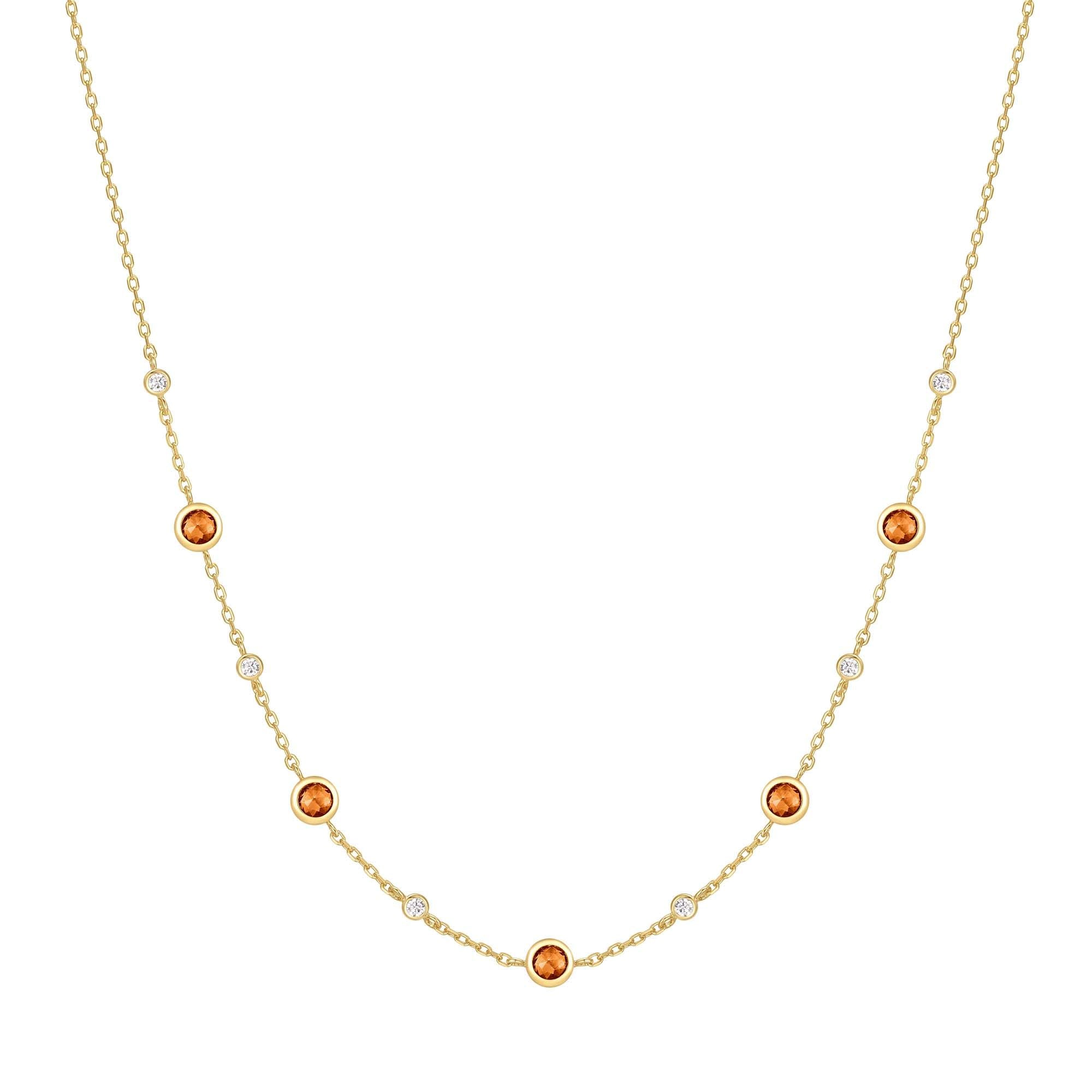 Gold Nano Gem Station Necklace