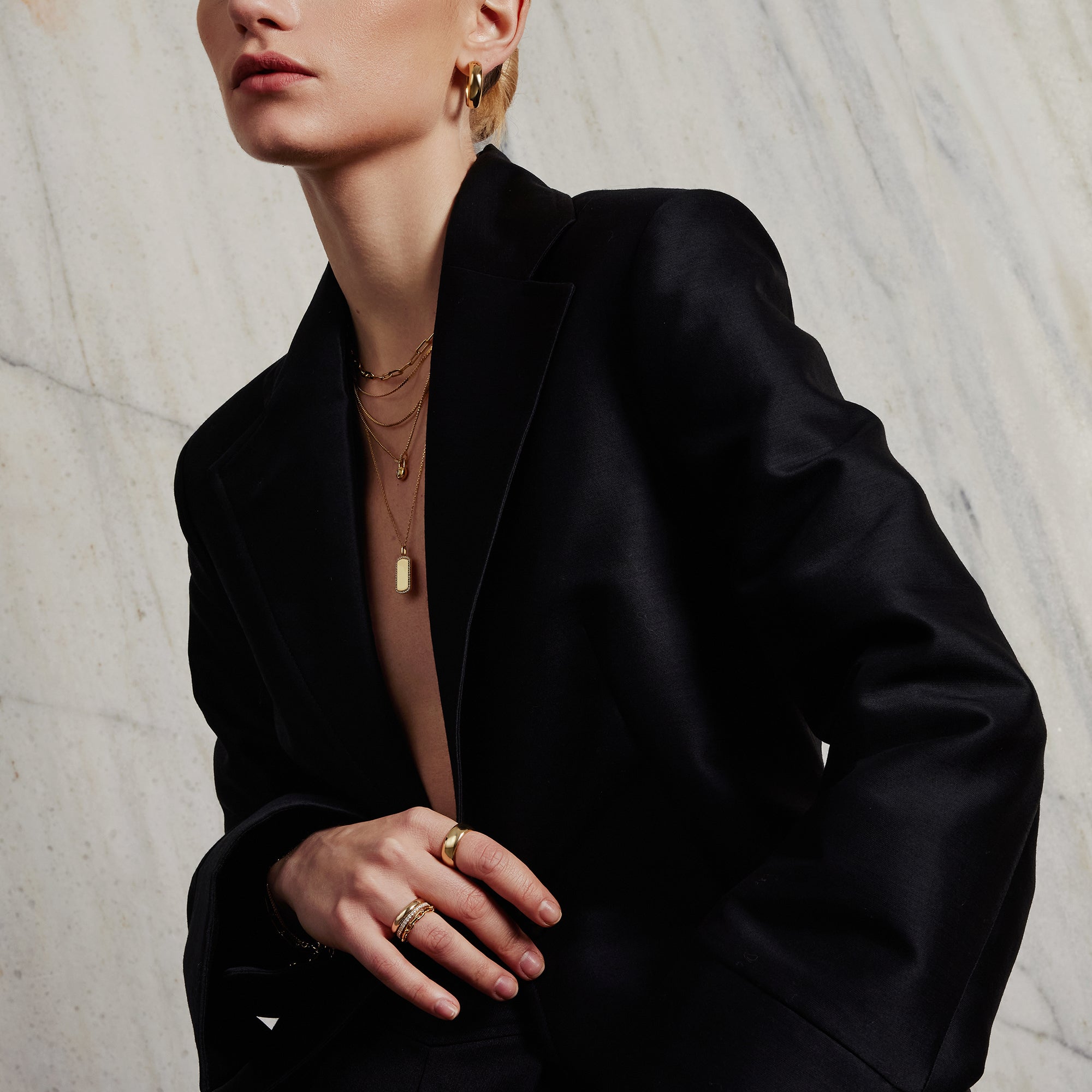 Ania Haie Gold Sparkling Tag Necklace