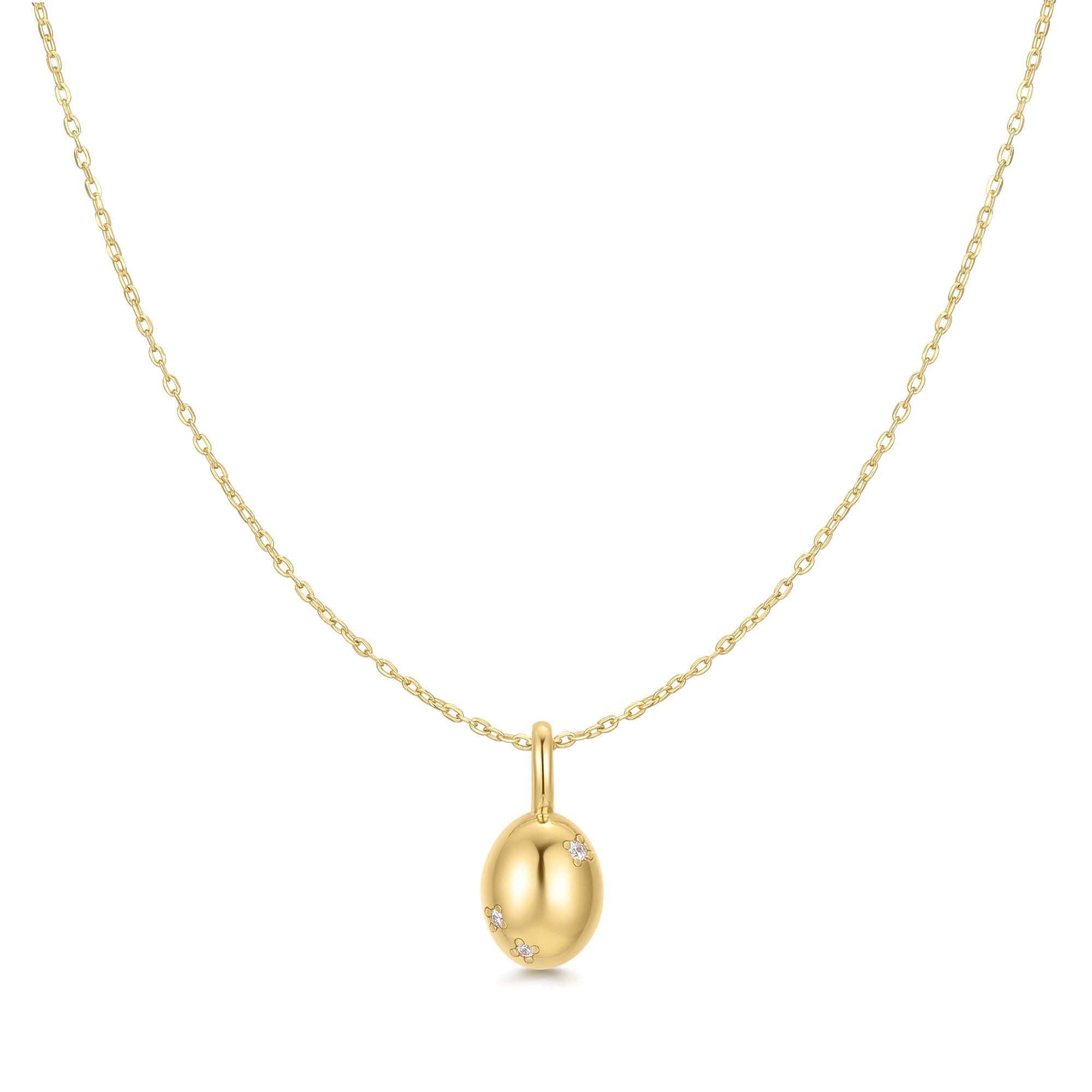 Ania Haie Gold Floral Oval Pendent Necklace