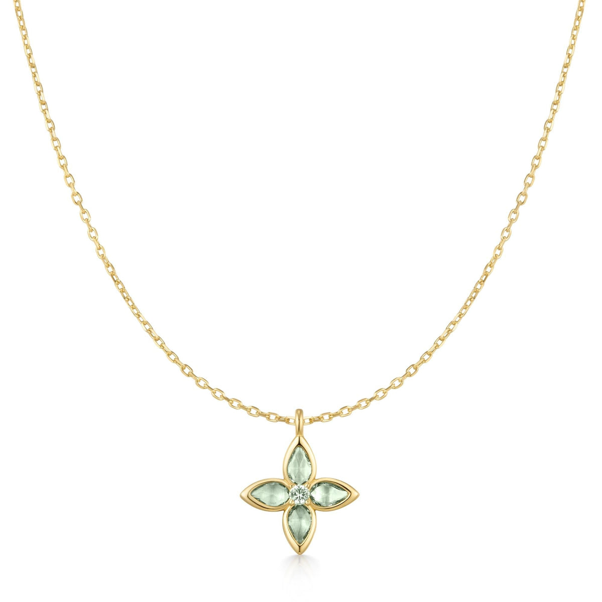 Ania Haie Gold Mint Green Lucky Clover Necklace