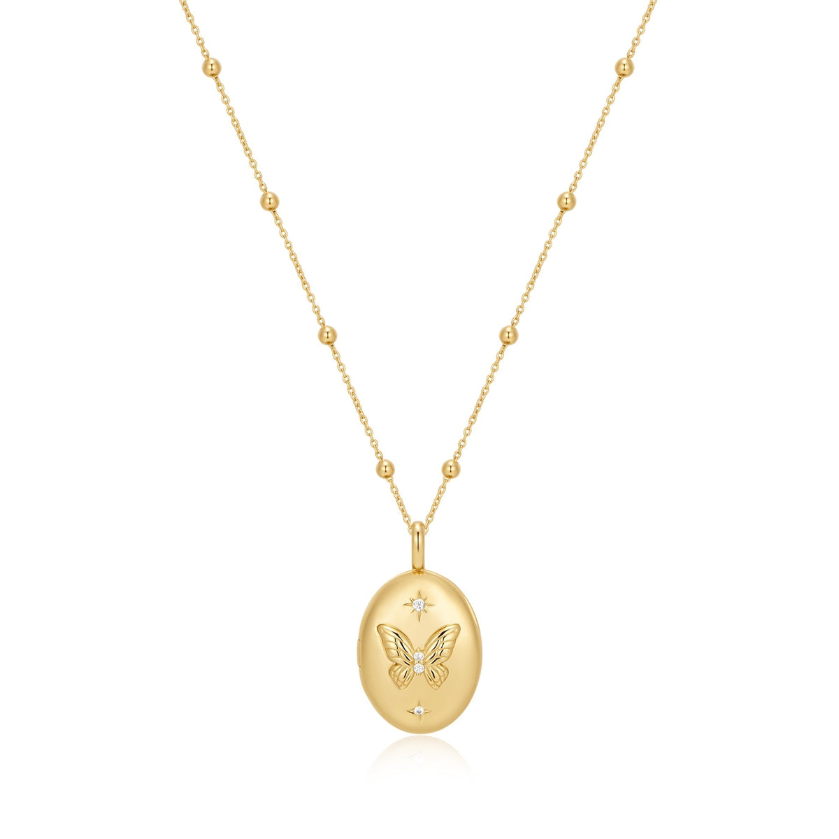 Ania Haie Gold Butterfly Locket Necklace