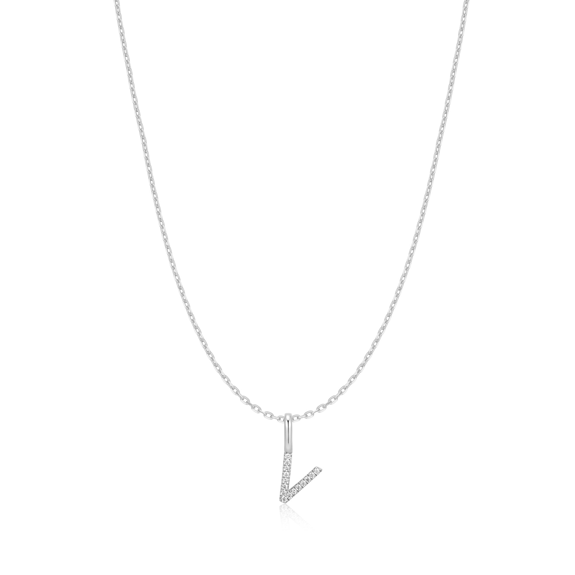 Ania Haie Silver Letter V Initial Necklace