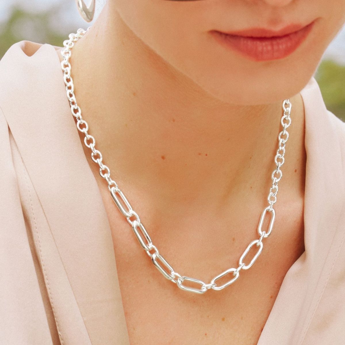 NAJO Sentiero Silver Chain Necklace (45cm+ext)