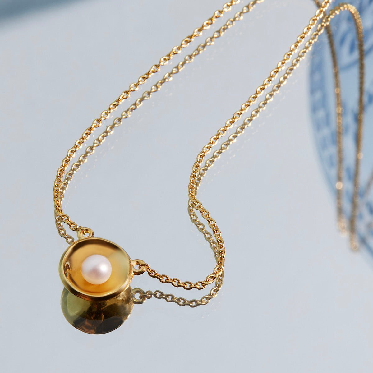 NAJO Capri Yellow Gold Pearl Necklace (45cm+ext)