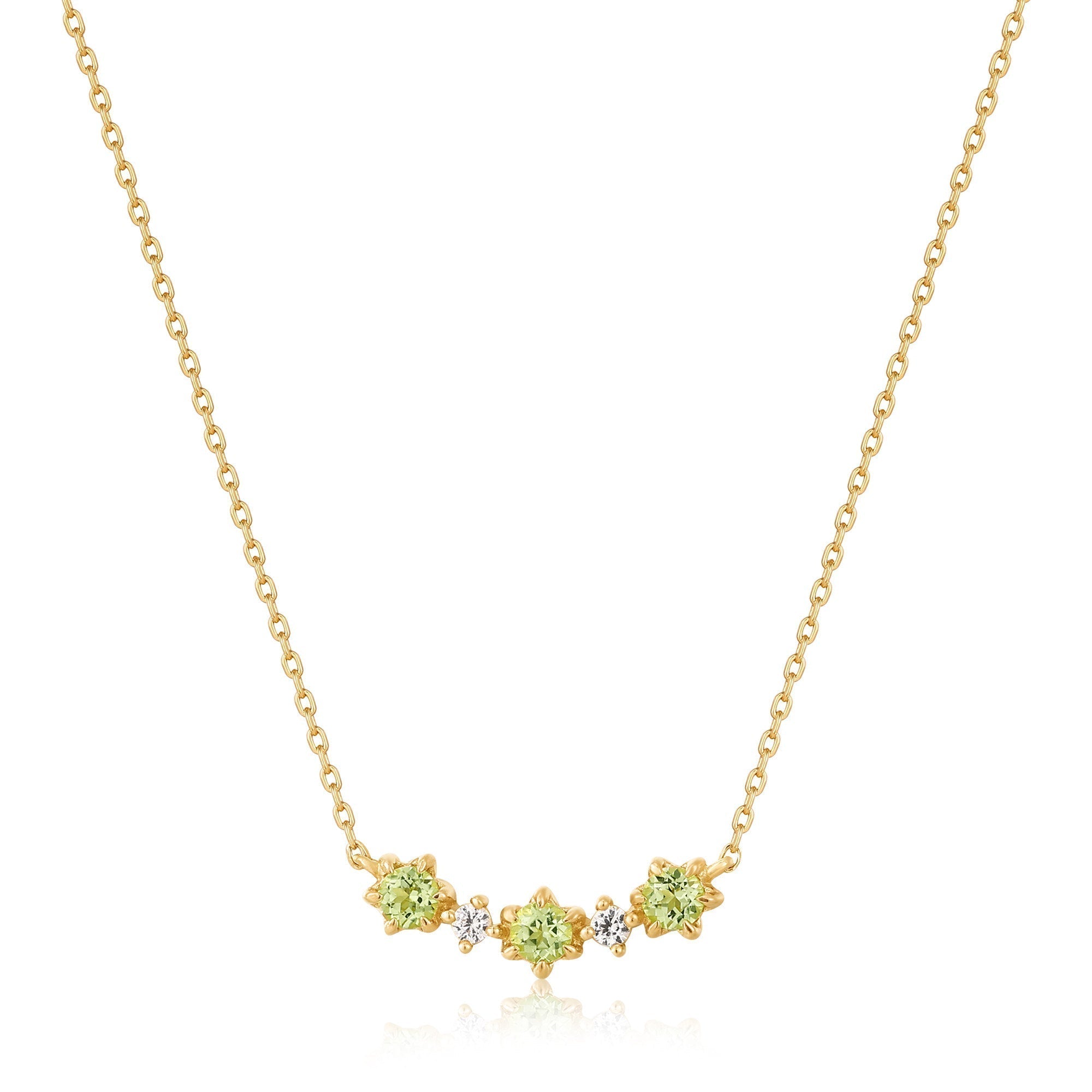 Ania Haie 14ct Gold Peridot and White Sapphire Necklace