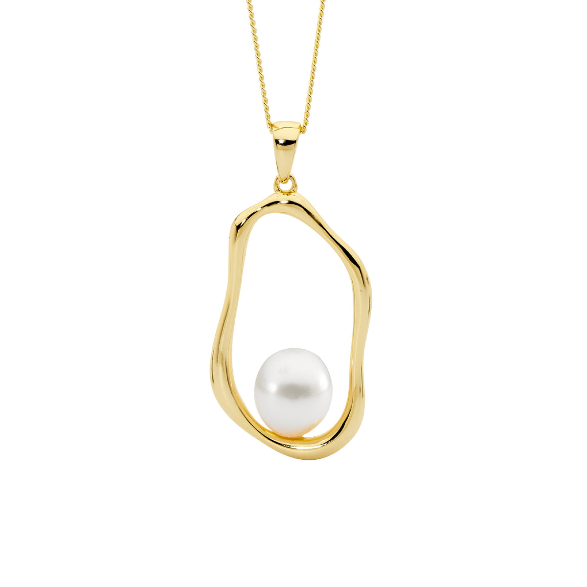 Gold Plated Sterling Silver Pearl Pendant