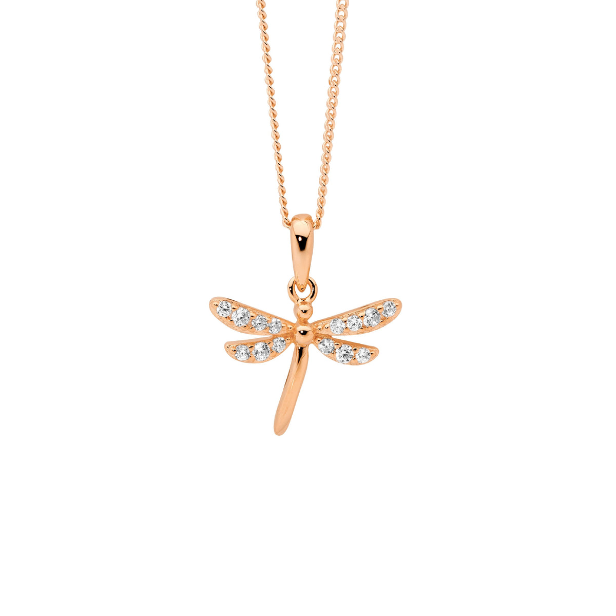 Rose Gold Plated Sterling Silver Cubic Zirconia Pendant