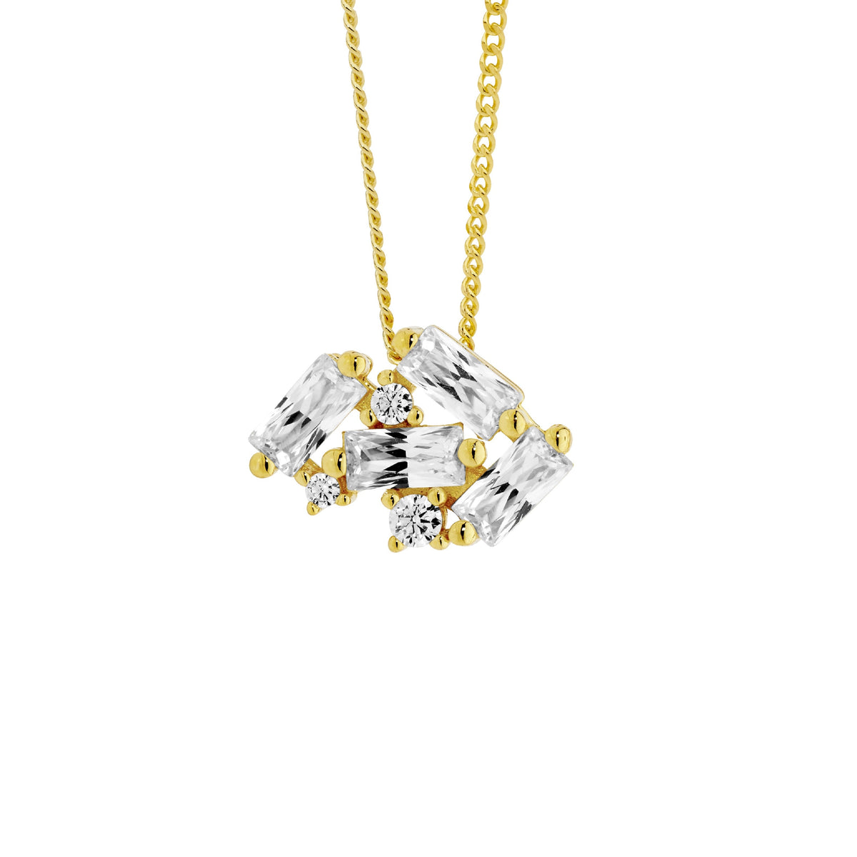 Gold Plated Sterling Silver Cubic Zirconia Pendant