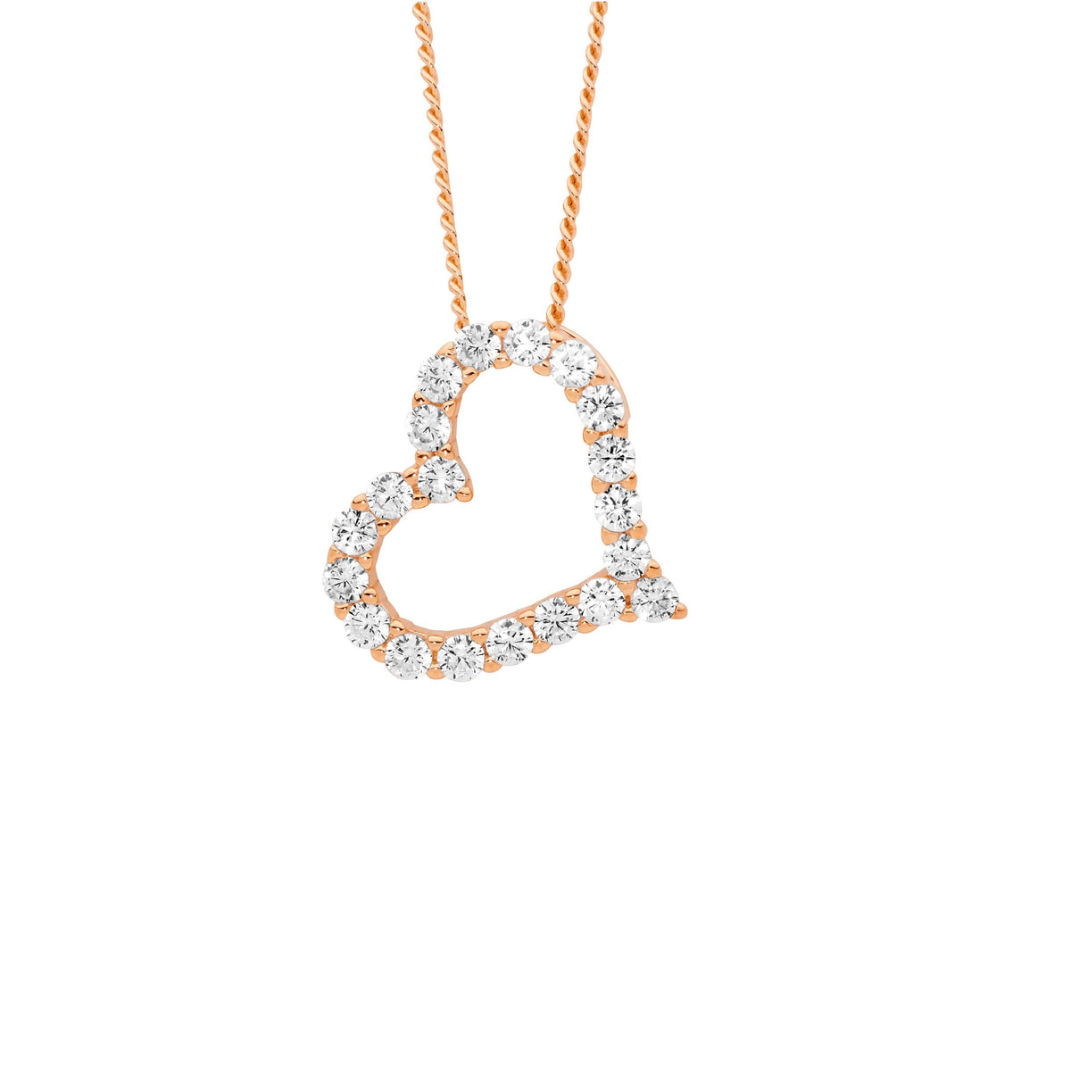 Rose Gold Plated Sterling Silver Cubic Zirconia Pendant