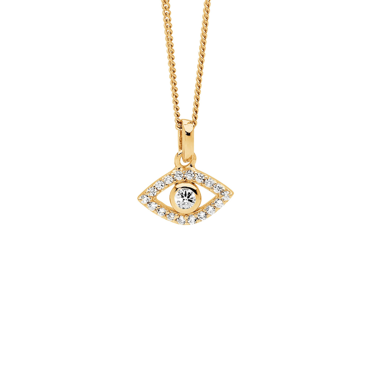 Gold Plated Sterling Silver Cubic Zirconia Pendant