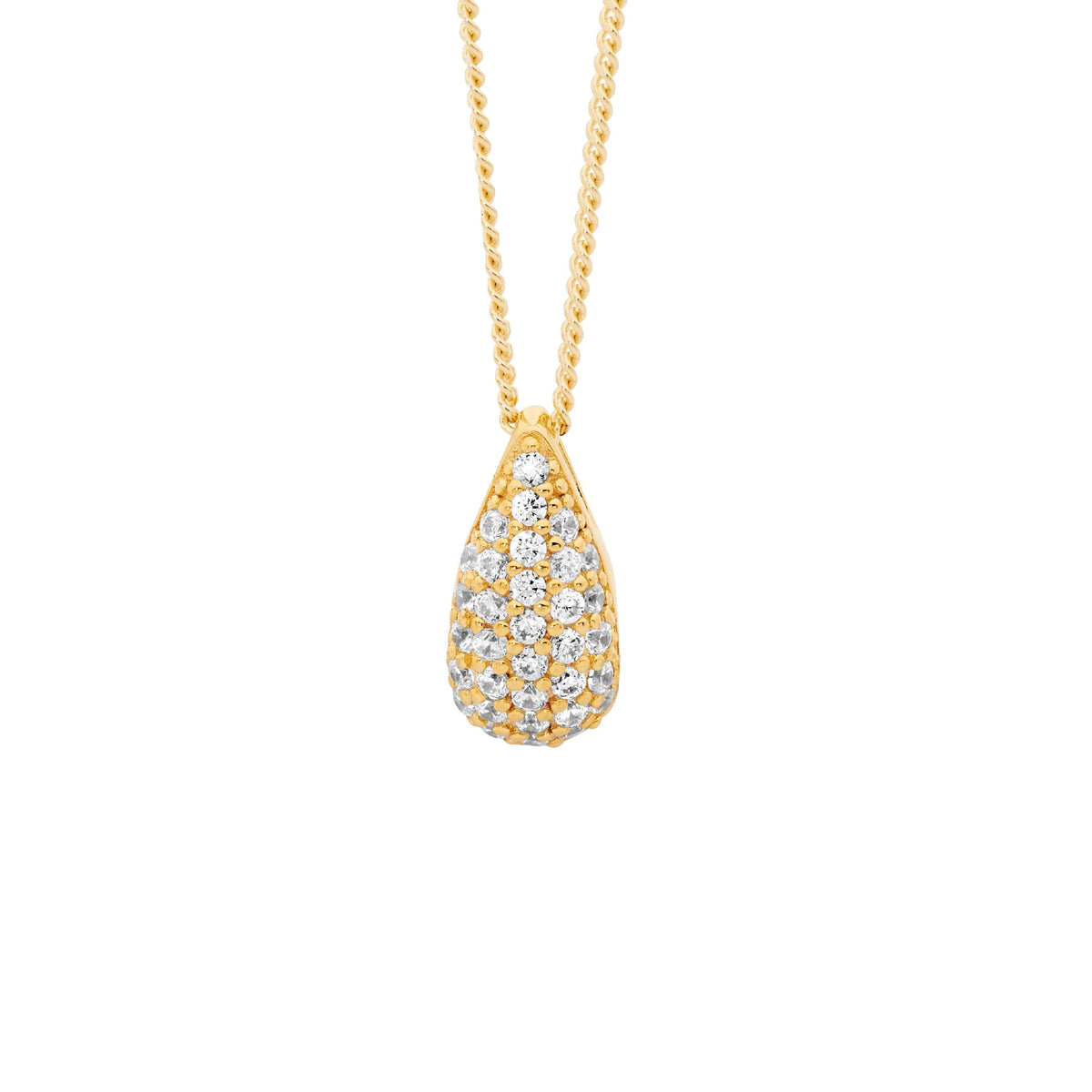 Gold Plated Sterling Silver Cubic Zirconia Pendant