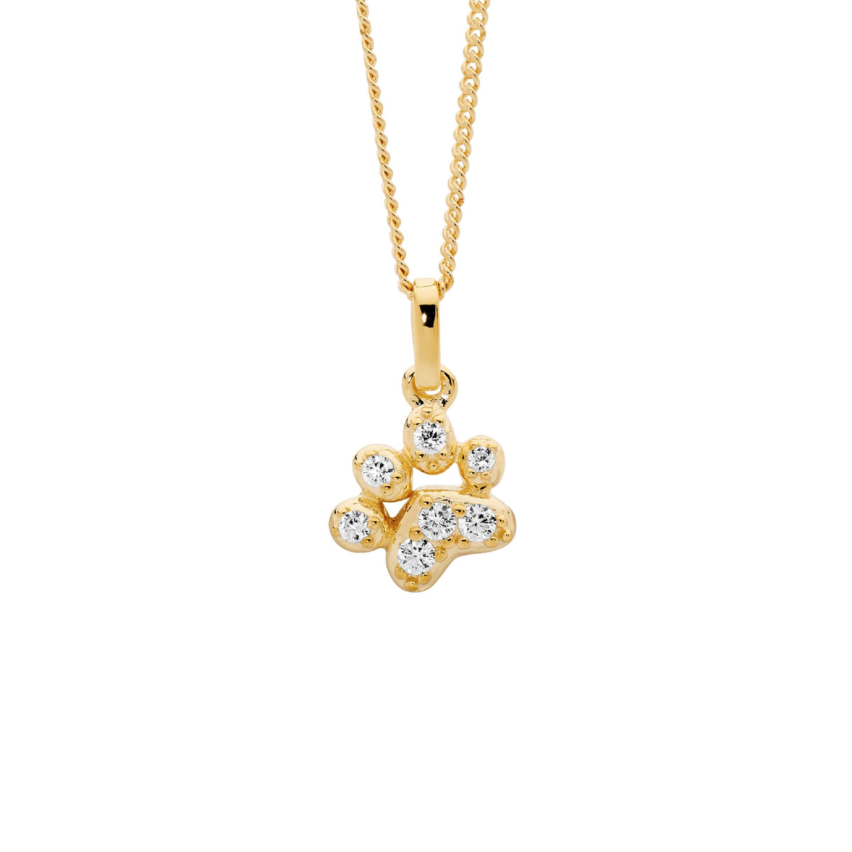 Gold Plated Sterling Silver Cubic Zirconia Pendant