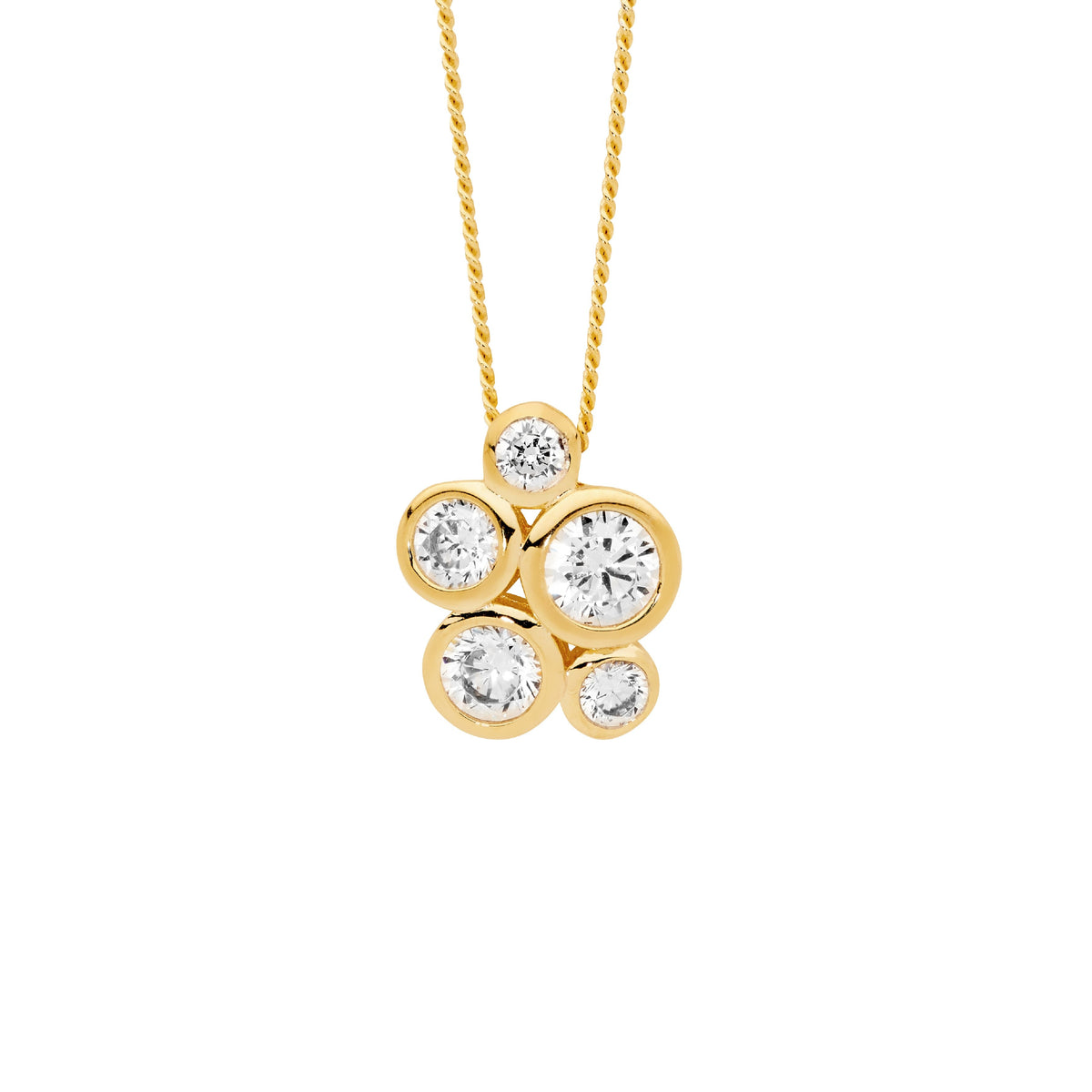 Gold Plated Sterling Silver Cubic Zirconia Pendant