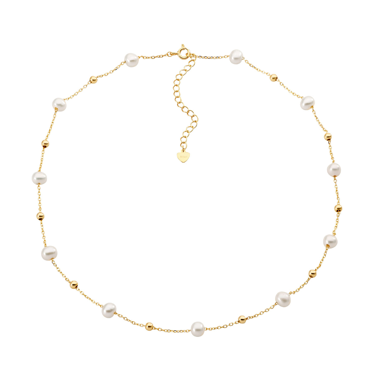 Gold Plated Sterling Silver Pearl Necklace