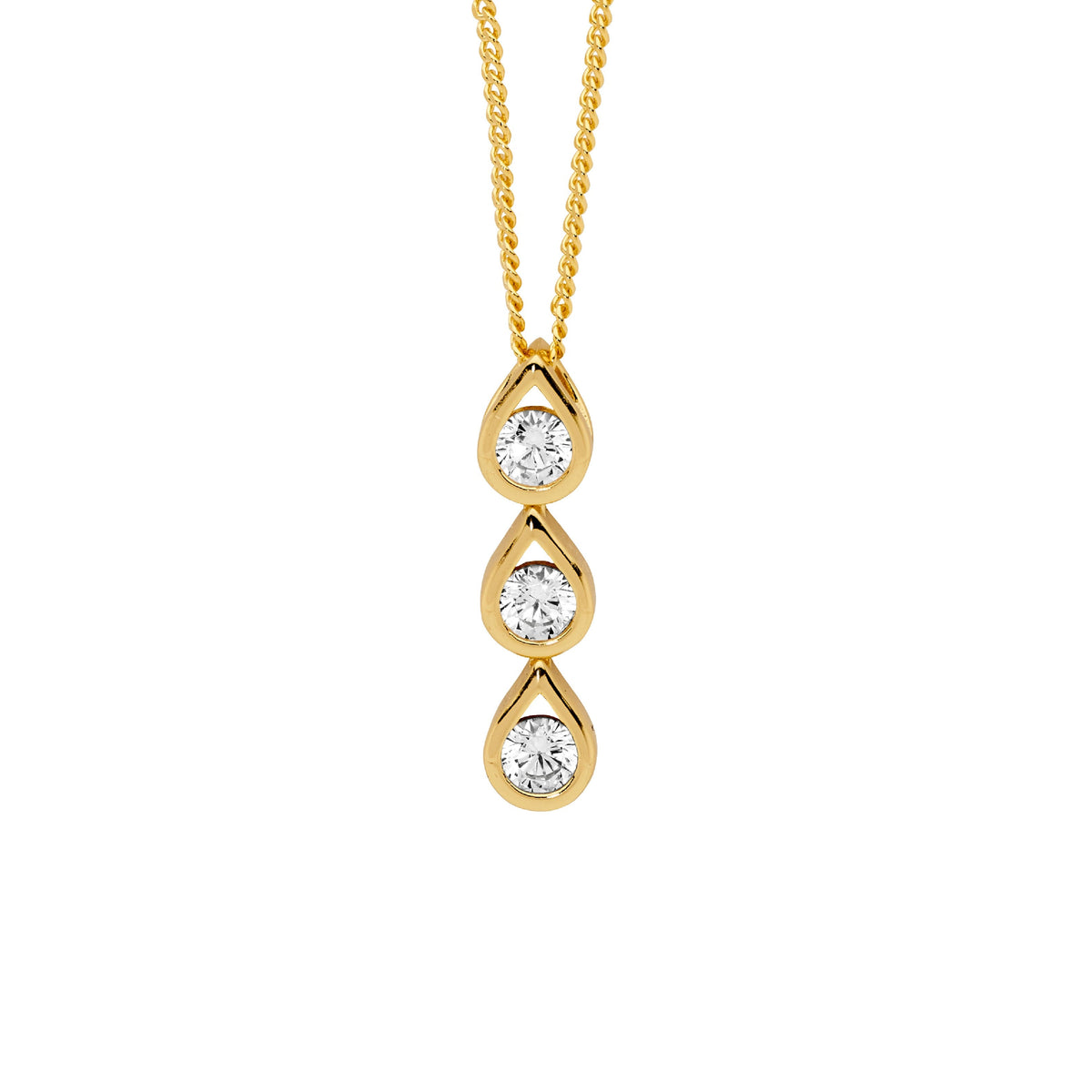 Gold Plated Sterling Silver Cubic Zirconia Pendant