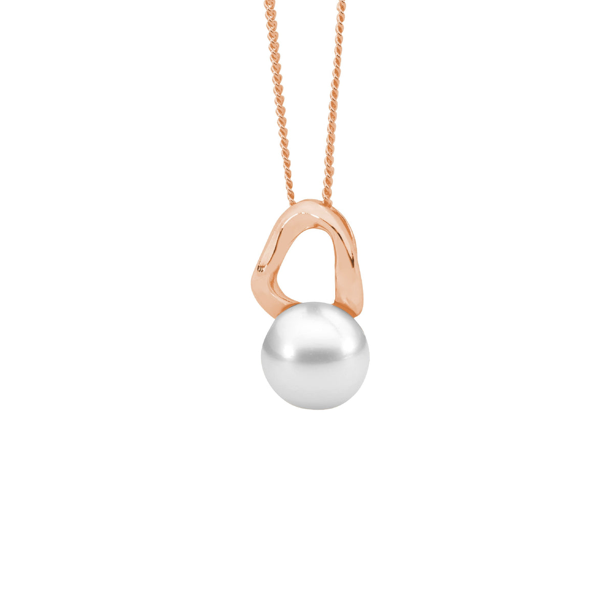 Rose Gold Plated Sterling Silver Pearl Pendant