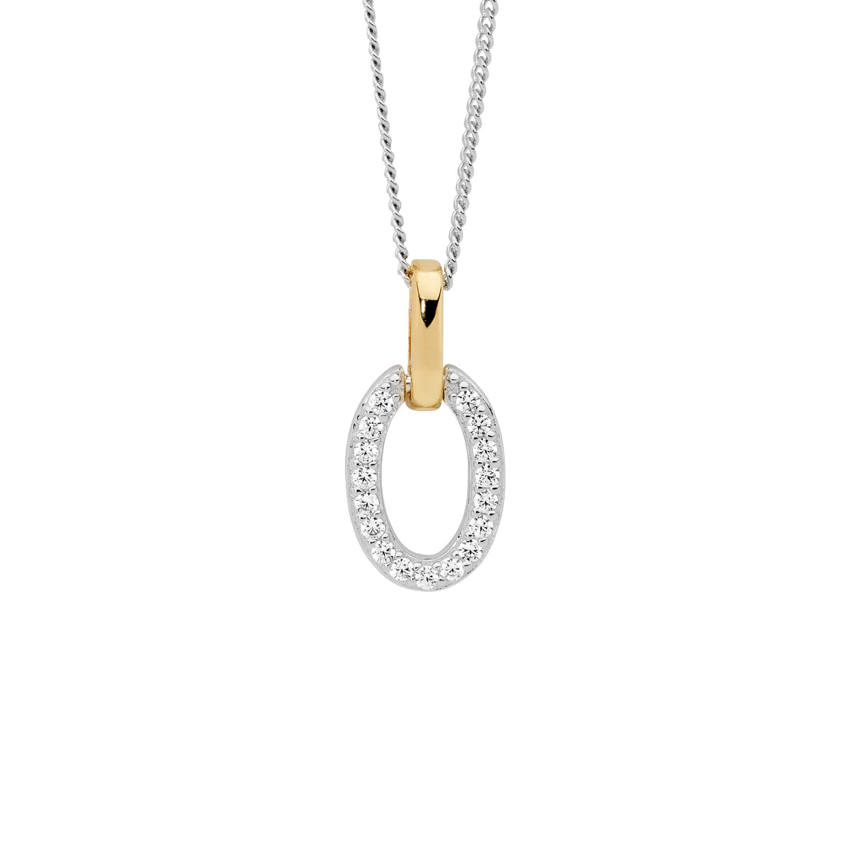 Gold Plated Sterling Silver Cubic Zirconia Pendant
