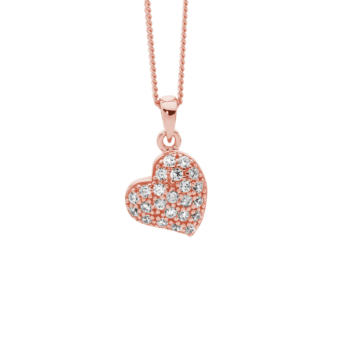 Rose Gold Plated Sterling Silver Cubic Zirconia Pendant