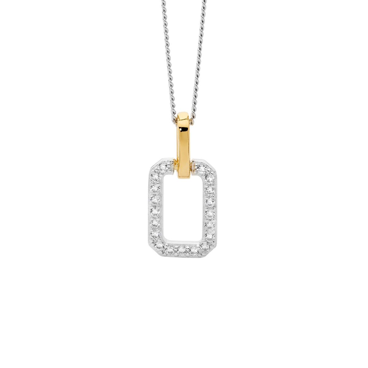 Gold Plated Sterling Silver Cubic Zirconia Pendant
