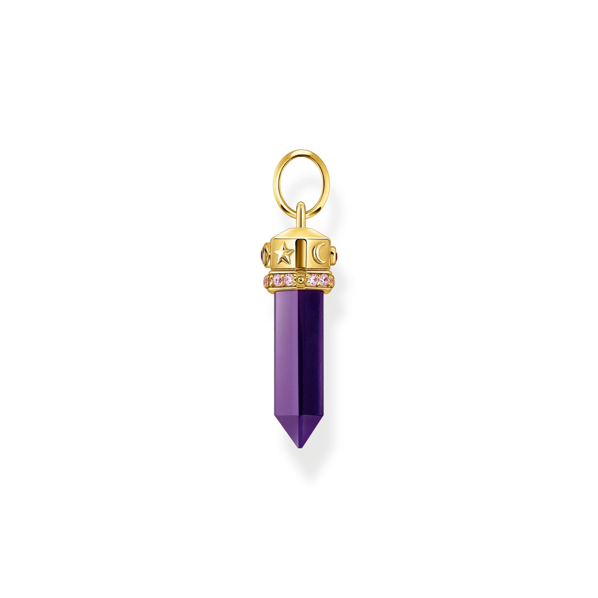 THOMAS SABO Gold Cosmic Pendant with Imitation Amethyst