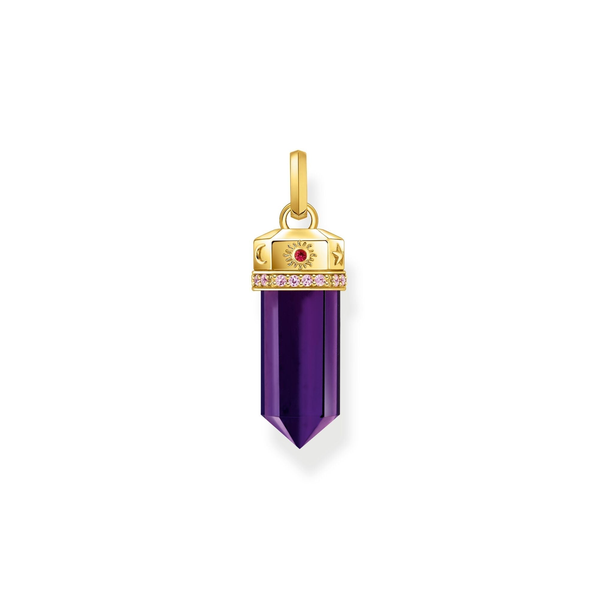 THOMAS SABO Gold Cosmic Pendant with Imitation Amethyst