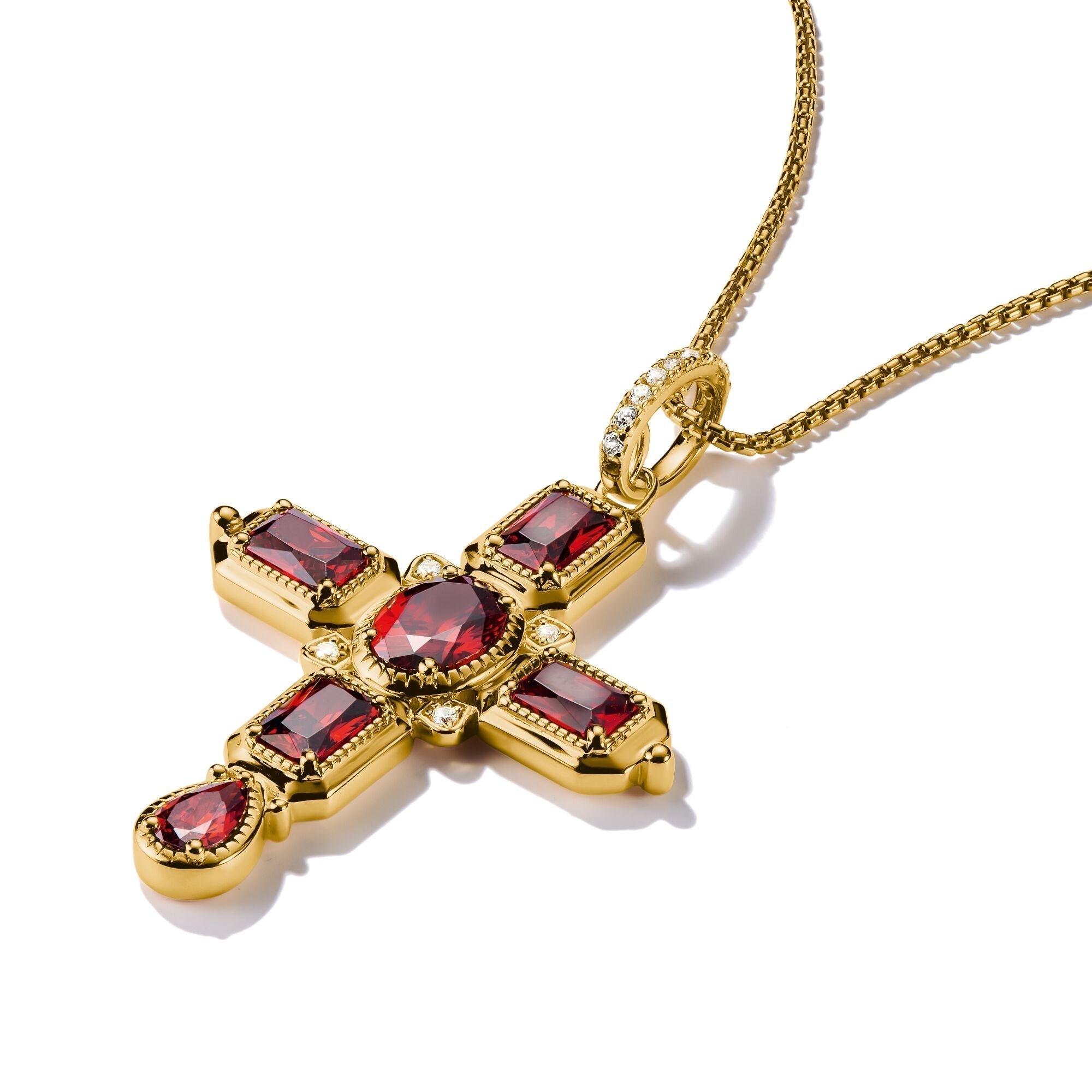 THOMAS SABO Cross Pendant with Red Zirconia Stones