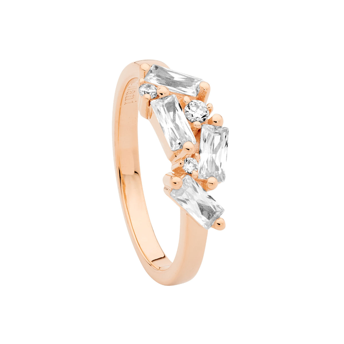 Rose Gold Plated Sterling Silver Cubic Zirconia Ring