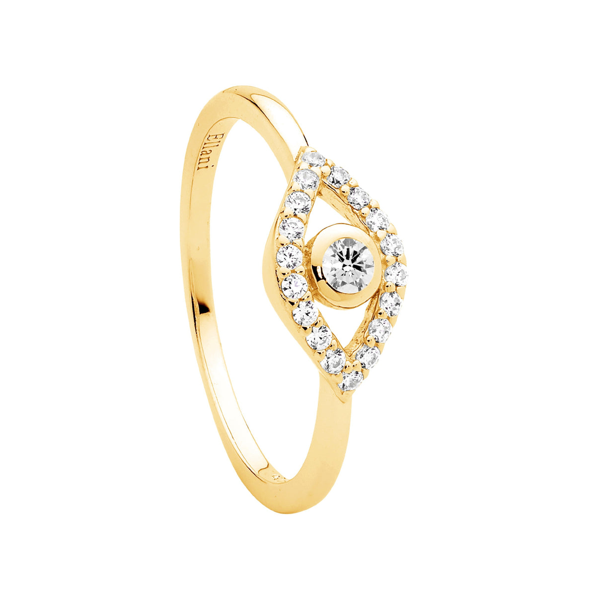 Gold Plated Sterling Silver Cubic Zirconia Ring