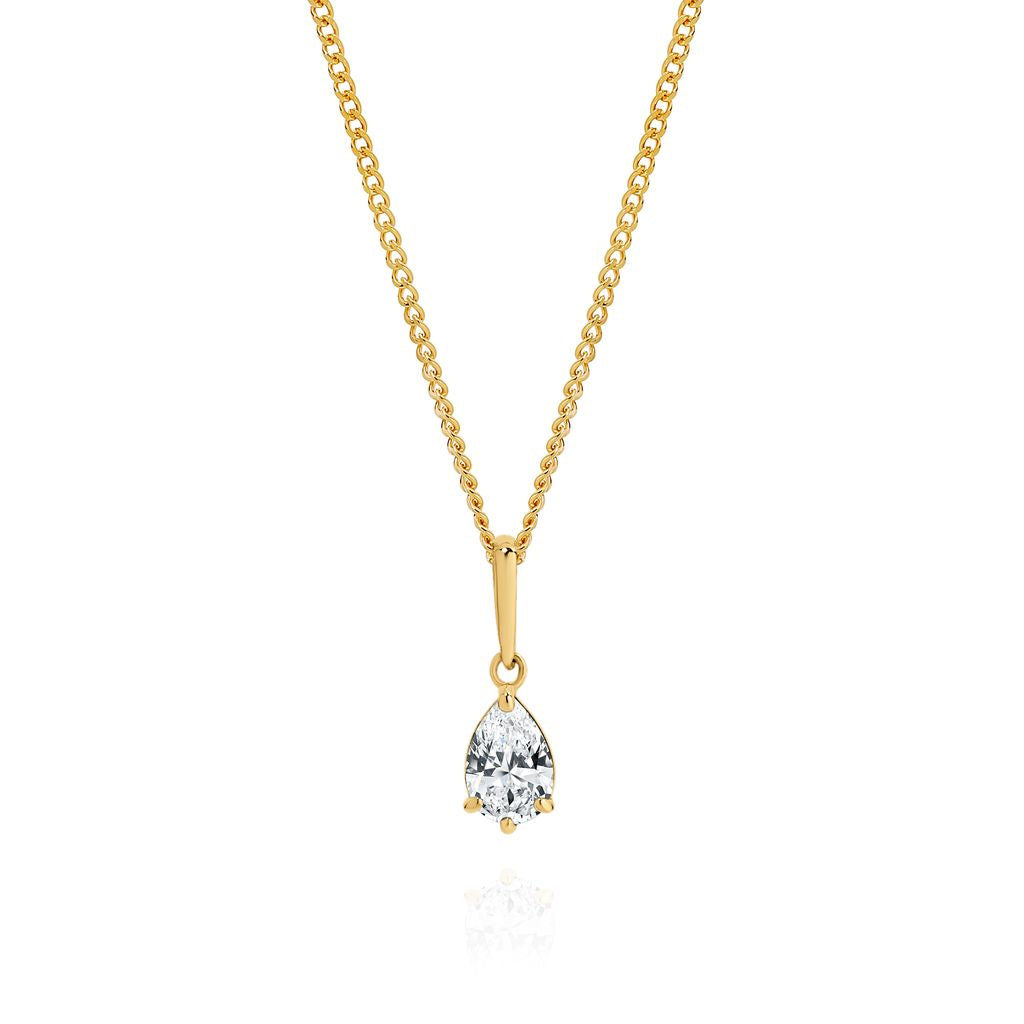 9ct gold cubic zirconia pendant