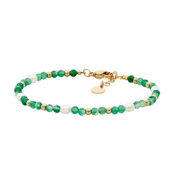 Gold Plated Stainless Steel Pearl Bracelet