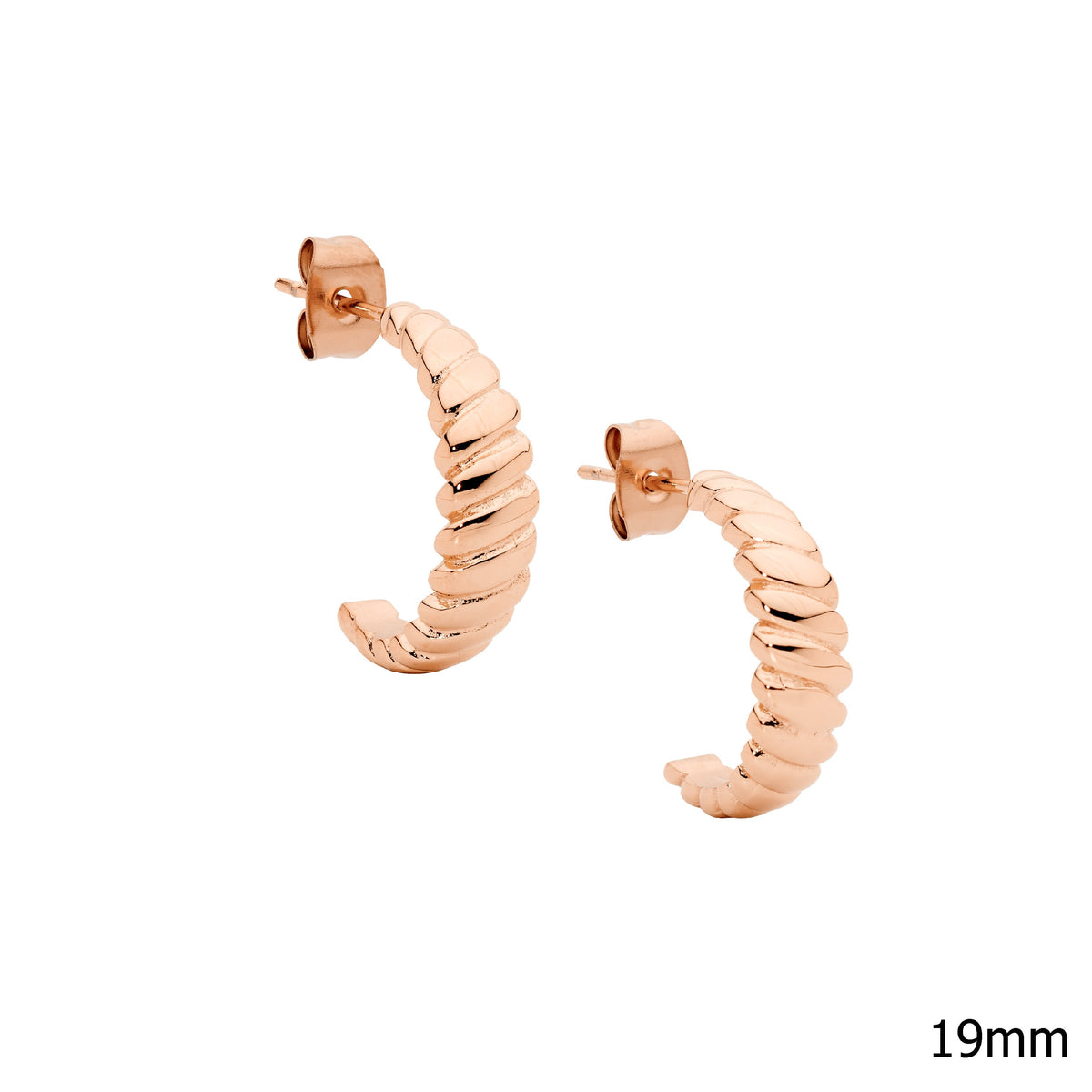 Rose Gold Plated Stainless Steel Hoop Earrings