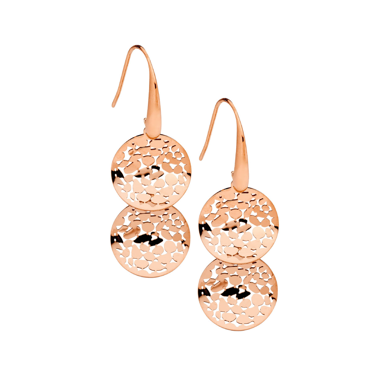 Rose Gold Plated Stainless Steel Drop Earrings