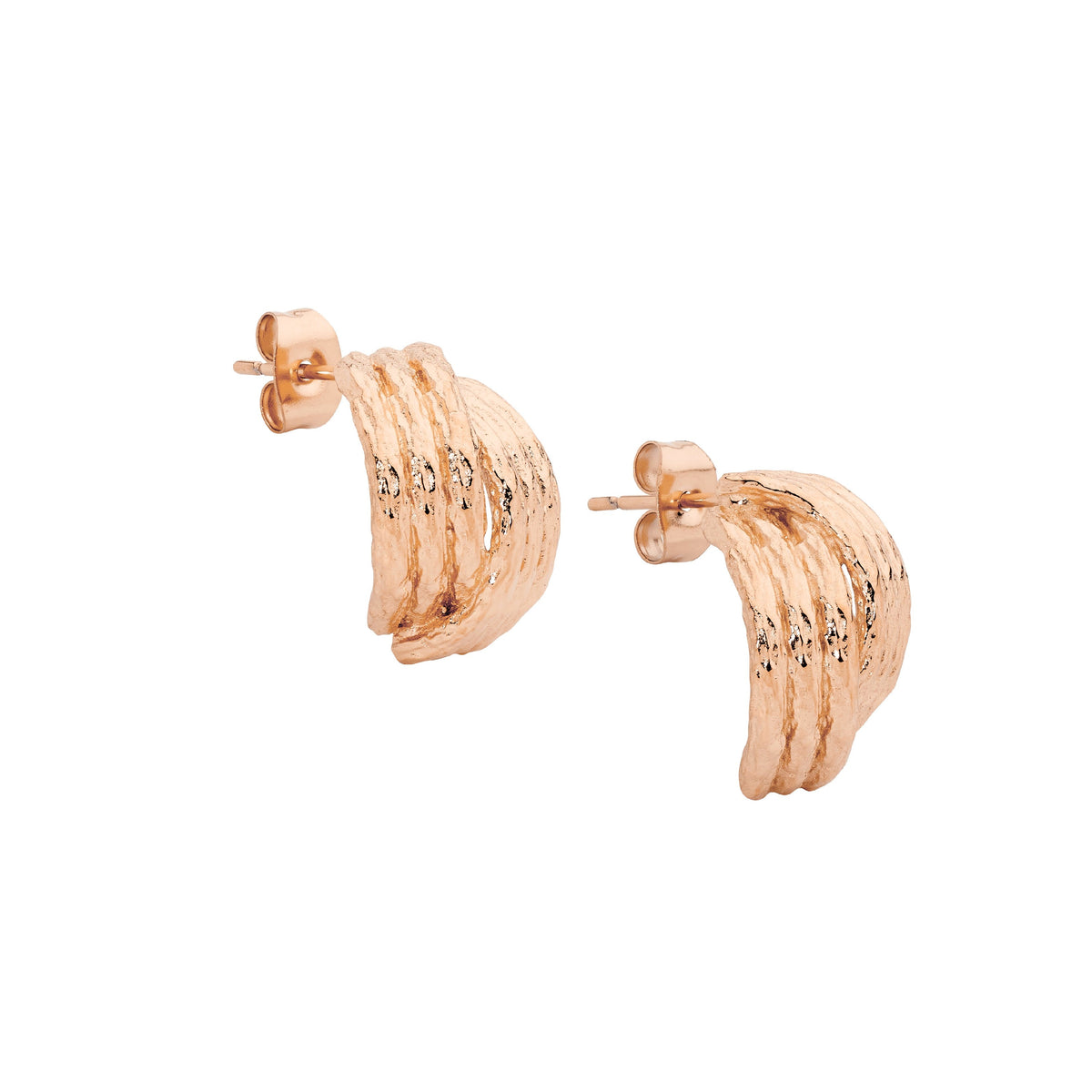 Rose Gold Plated Stainless Steel Hoop Earrings