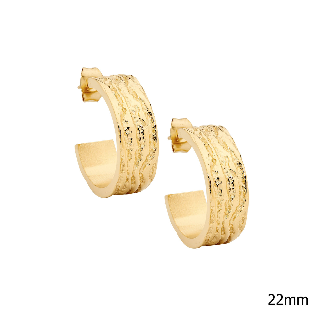 Gold Plated Stainless Steel Hoop Earrings