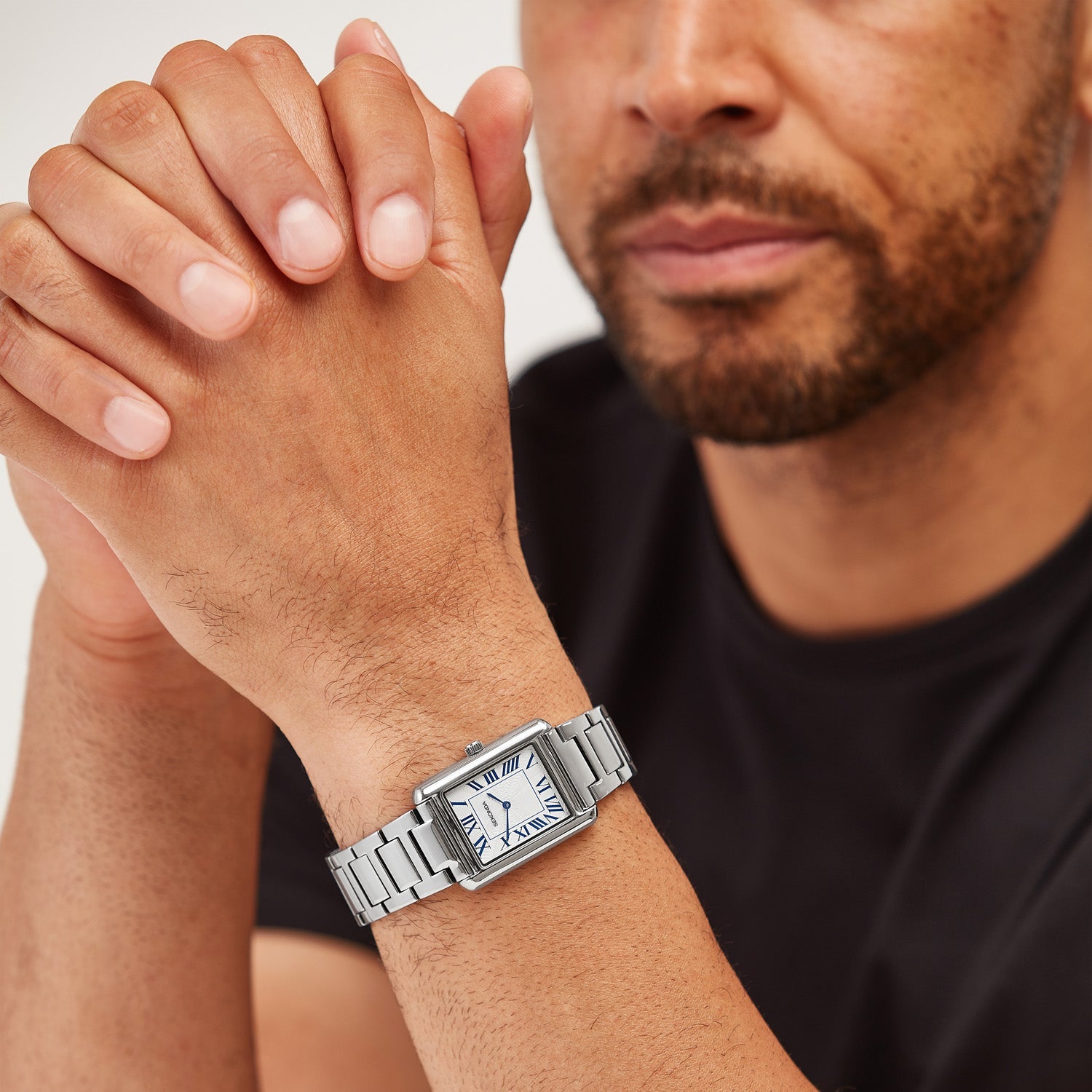 Sekonda Mens Clement Guilloche Dial Stainless Steel Bracelet 28x37mm Watch