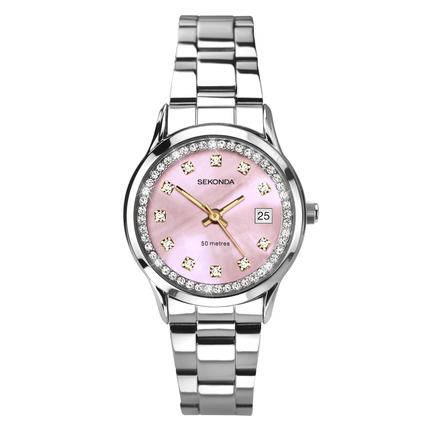 Sekonda Womens Catherine Pink Dial Stainless Steel Bracelet 27mm Watch