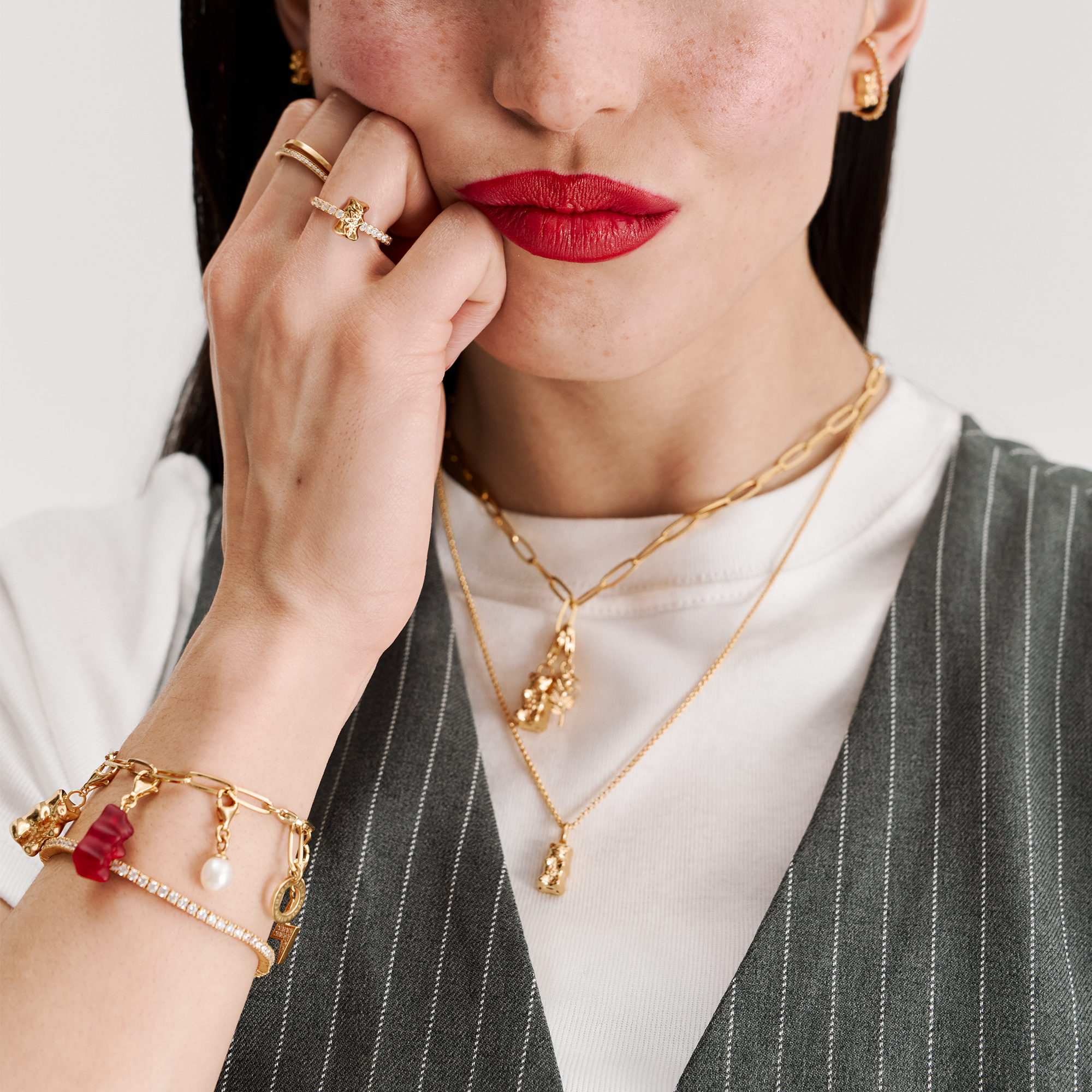 THOMAS SABO Ring with Gold HARIBO goldbear and zirconia