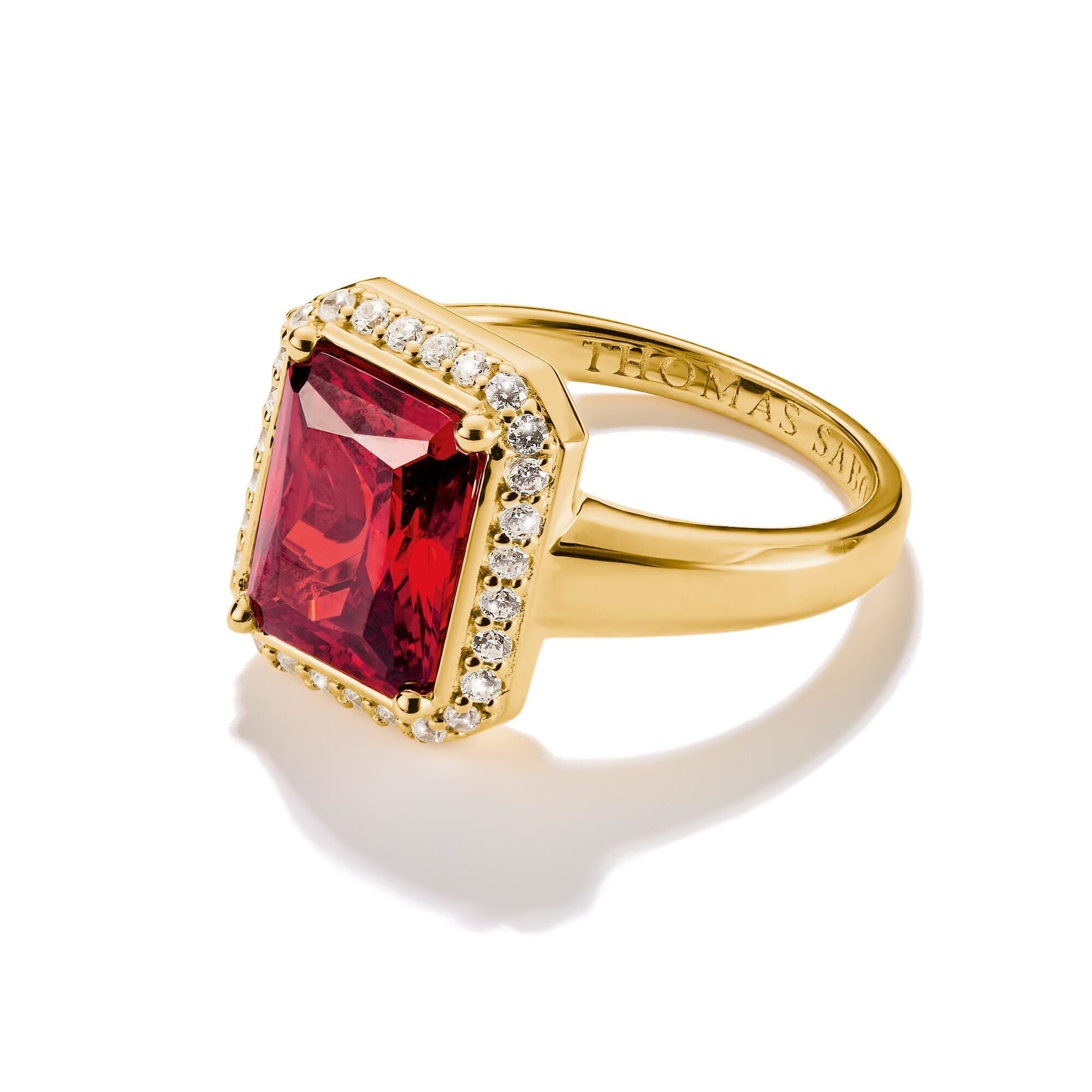 THOMAS SABO Ring with Red Octagon Stone