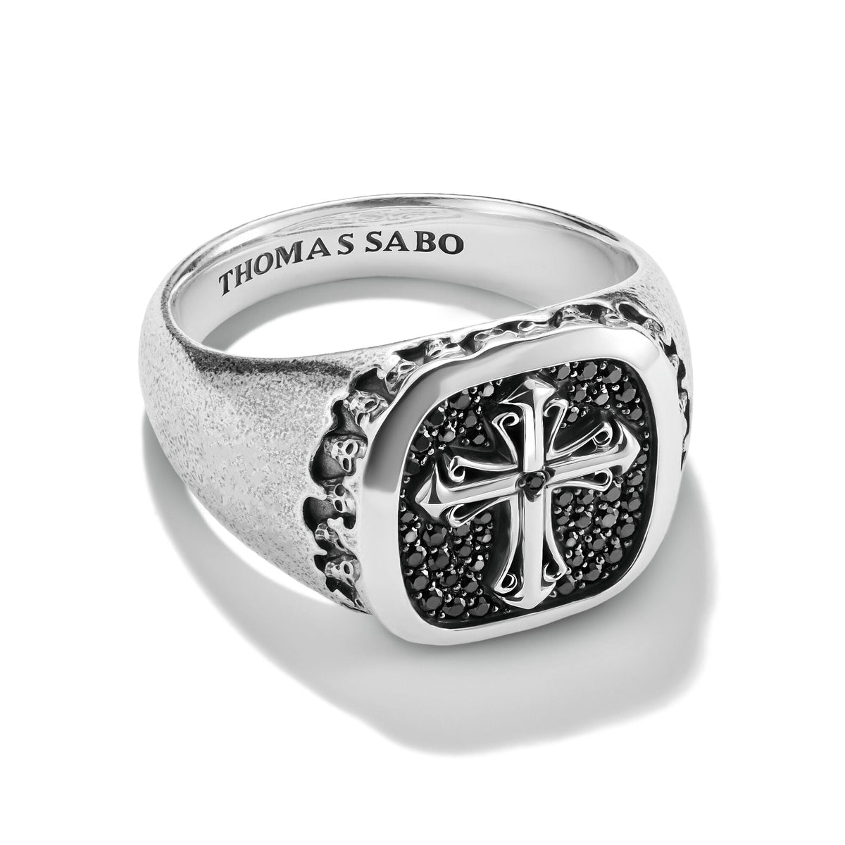 THOMAS SABO Signet Ring Cross Black Zirconia