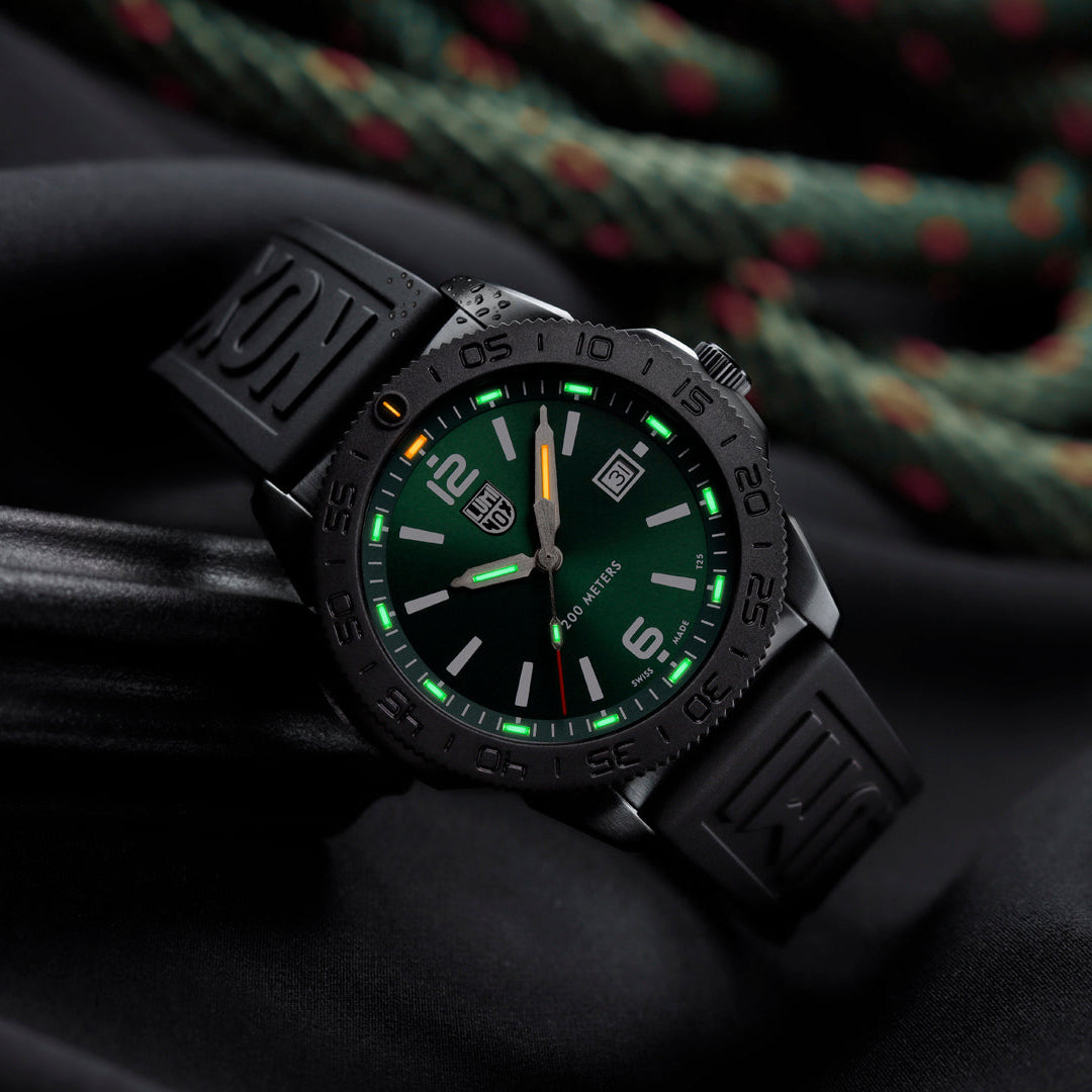 Luminox Pacific Diver Green Dial Black Steel 44mm Watch - XS.3137.B